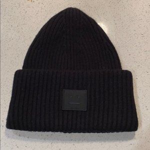 Acne Studios Face Ribbed Wool Beanie